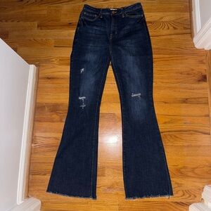 YMI Dark Blue Distressed Flare Jeans Size 13